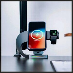 3-in-1 Black Wireless Charging Station